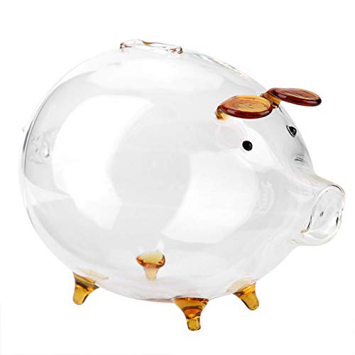 zhuolong Piggy Sparschwein, Münzsparung Transparentes Glas Sparschwein Geldsparbox Kindergeschenk,500 Münzen Kapazität,Spardose Nicht zum öffnen für Geschenke zu Weihnachten und zum Kindertag von zhuolong