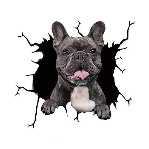 3D Hund Aufkleber schwarz - französische, Kühlschrank Frenchie Aufklebers, Bulldogge Aufkleber für Wand, 3D Stereo Hunde Auto Aufkleber Wandaufkleber Lustige Deko Styling süß Hund decal (30cm/04) von zhushuGG