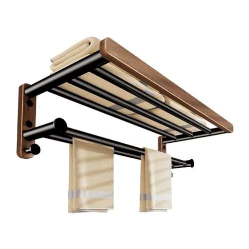Handtuchhalter, Schwarzes Wandregal for Badezimmer – Handtuchhalter und Regal-Organizer(60CM) von zhuyanbo007