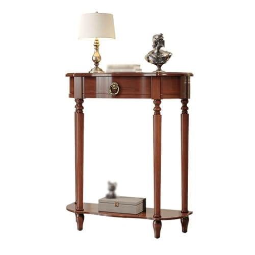 zhuyanbo007 Eingangstisch 47 Zoll schmaler Konsolentisch aus Holz, 2-Regal-Akzenttisch for den Eingangsbereich für Eingangsbereich, Flur, Wohnzimmer, Foyer(Brown) von zhuyanbo007