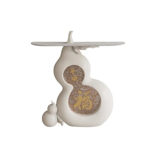 zhuyanbo007 Eingangstisch Kürbisförmiger Feng Shui-Eingangstisch, traditionelles chinesisches Glücksdekor for Wohnzimmer und Eingang für Eingangsbereich, Flur, Wohnzimmer, Foyer(White,120cm) von zhuyanbo007