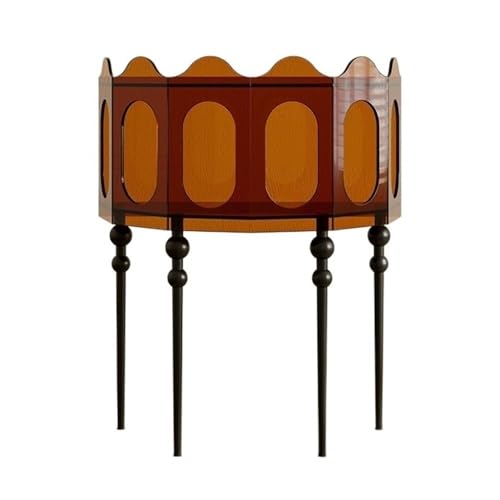 zhuyanbo007 Eingangstisch Sechseckiger Konsolentisch aus Acryl, 31,1 Zoll, moderner Eingangstisch for das Wohnzimmer für Eingangsbereich, Flur, Wohnzimmer, Foyer(Orange) von zhuyanbo007