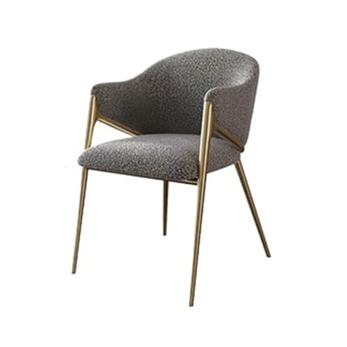 zhuyanbo007 Esszimmerstuhl Akzentstuhl aus Kunstfell mit tonnenförmiger Rückenlehne und Metallbeinen for das Wohnzimmer Für Esstische, Schreibtische und Kommoden(Gray) von zhuyanbo007