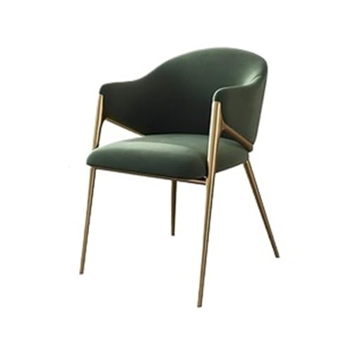 zhuyanbo007 Esszimmerstuhl Akzentstuhl aus Kunstfell mit tonnenförmiger Rückenlehne und Metallbeinen for das Wohnzimmer Für Esstische, Schreibtische und Kommoden(Green) von zhuyanbo007