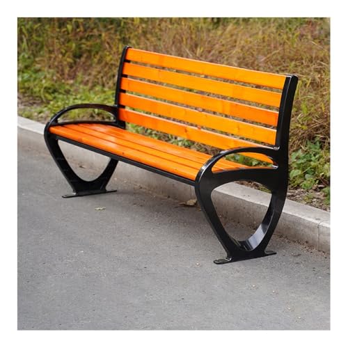 zhuyanbo007 Gartenbänke, Aluminium-Außenbank mit Rückenlehne, Gartenparkstuhl for den Terrassenhof,Bank für den Außenbereich(Yellow,S) von zhuyanbo007