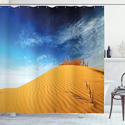 Duschvorhang 120x180 Wüste Duschrollo Wasserabweisend Anti-Schimmel mit 8 Duschvorhangringen, 3D Bedrucktshower Shower Curtains, für Duschrollo für Badewanne Dusche von zhwe