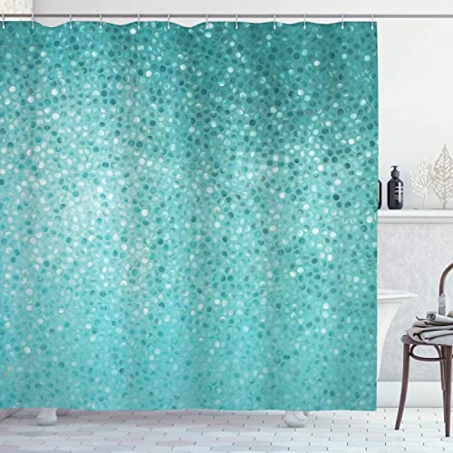 Duschvorhang 180x180 Grüne Dekoration Duschrollo Wasserabweisend Anti-Schimmel mit 12 Duschvorhangringen, 3D Bedrucktshower Shower Curtains, für Duschrollo für Badewanne Dusche von zhwe