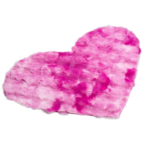zhxinashu Herzförmiger Teppich, Kuscheliger Flauschiger Kleiner Teppich für das Wohnzimmer, Weicher Plüschteppich für Schlafzimmer, Kinderzimmer, Bettkasten, Sofa(Rose) von zhxinashu