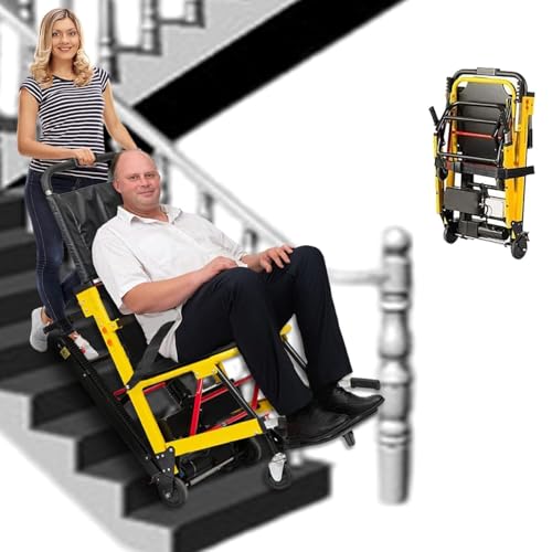 zhyunvd Elektrische Treppenhilfe Rollstühle,Elektrischer Rollstuhl Für Ältere Menschen Zum Treppensteigen,Bis 150KG Mit Gummikette,Für Behinderte Und Ältere Menschen A von zhyunvd
