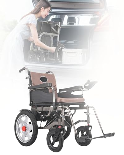 zhyunvd Elektrischer Rollstuhl,Leicht Rollstuhl Elektrisch Faltbar Elektrorollstuhl,All Terrain Power Elektro-Rollstühle,250W Doppelmotoren,Airline Genehmigt 15A von zhyunvd