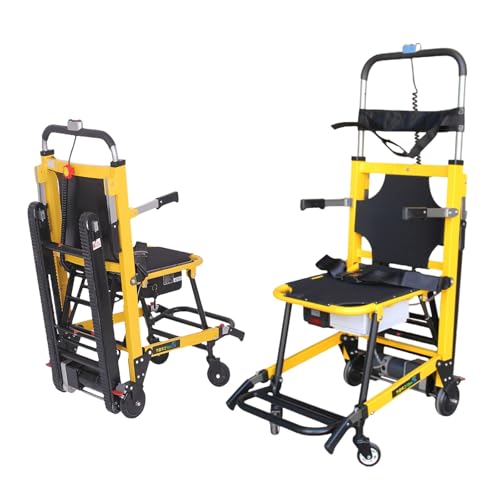 zhyunvd Elektrischer Treppensteiger Rollstuhl Faltbar,Elektrischer Rollstuhl, Tragbarer Sackkarren-Treppensteiger,Bis 165KG Mit Gummikette, Für Behinderte Mit Yellow von zhyunvd
