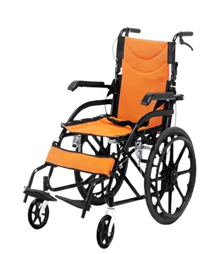 zhyunvd Faltbarer Transportrollstuhl,Transit Rollstuhl Für Ältere Menschen,Faltbar Und Leicht Rollstuhl,Mit 36CM Gummi Reifen,Mit Teleskopstiel Und Reisetasche,Leicht Zu Transportieren c von zhyunvd