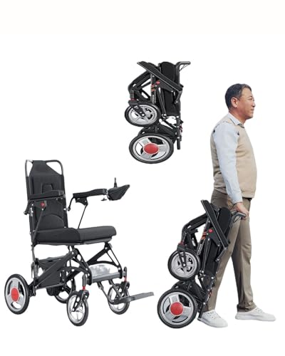 zhyunvd Kompakter Strom Rollstuhl,Faltbarer Elektrorollstuhl Aus Aluminiumlegierung,Leicht Rollstuhl Elektrisch Faltbar Elektrorollstuhl,Airline Genehmigt,Für Senioren Und Behinderung 10a von zhyunvd