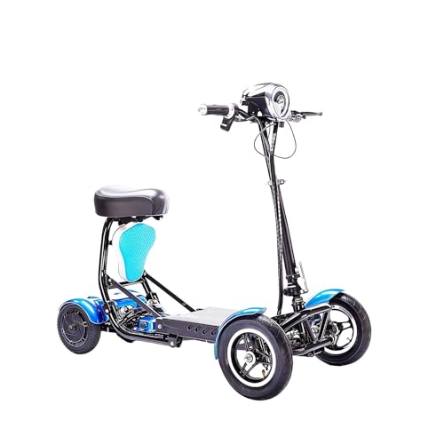 zhyunvd Leichter Reise Mobilitätsroller,Elektro Roller,Mobilitätsroller Mit 4 Rädern,Stabiler Senioren Mobilitätsscooter,20KM Elektromobil Leicht Klappbar Blue von zhyunvd