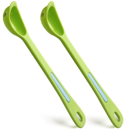 Gurkengabel Olivenlöffel Sieb, Glas Löffel und Gabel Set, für Küche Oliven Dosen, Zwiebeln, Gurken, Schlitzlöffel 2 Stück von ziHenryDa