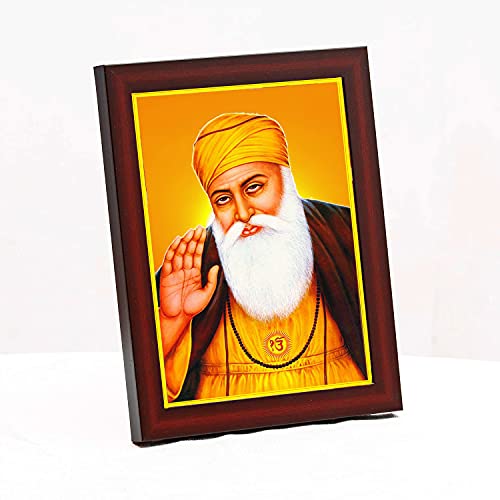 zig zag Small Guru Nanak Dev Ji Bilderrahmen (15,2 x 20,3 cm, Acrylglas, Braungold) von zig zag