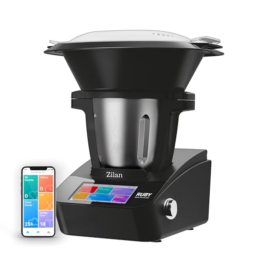 Zilan RUBY Thermorobot Multifunktions-Küchenmaschine, WLAN, 18 Funktionen, 7 Zoll TFT-Farb-Touchscreen, integrierte Waage, App-Steuerung, 4,7 l, 1700 W von zilan z şekil