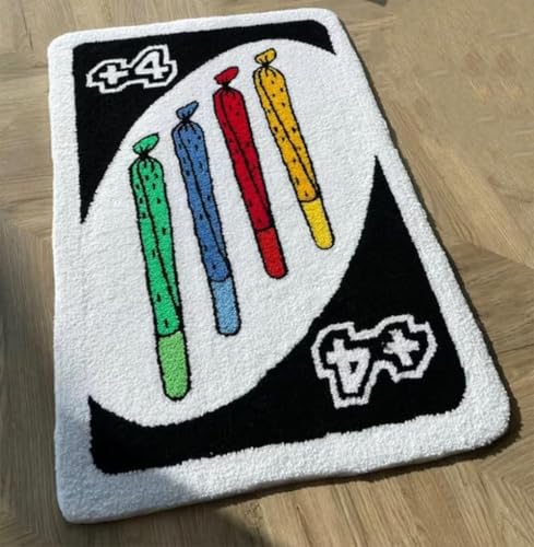 zingking Kartenteppich, flippig, ästhetisch, Retro, Fußmatte, modern, abstrakt, niedlich, einzigartig, Badezimmer, Schlafzimmer, Teppich, flauschig, weich, kleine Teppiche（40 * 60cm） von zingking