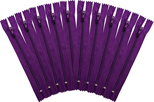 ziptoi Reißverschluss nicht teilbar 25 cm 10 Stück lila Farbe 17 von ziptoi