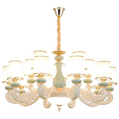 zishuo shop Wandlampen, Leuchten Für Wohnzimmer Licht Europäischen Stil Wohnzimmer Kronleuchter Keramik Kronleuchter Schlafzimmer Esszimmer Deckenleuchter von zishuo shop