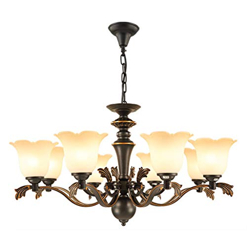 zishuo shop Wandlampen, Leuchten Für Wohnzimmerleuchte Amerikanischer Landhausstil Schmiedeeiserner Kronleuchterrsönlichkeit Retro Kronleuchter Kreativer Schmiedeeiserner Kronleuchter 8 Arme Hängelamp von zishuo shop