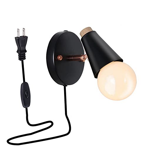 zishuo shop Wandlampen, Plug-In-Wandleuchten Innen Retro Metall Wandleuchte Bauernhaus Schlafzimmer Nachttischlamwohnzimmer 111 Wandmontiertepen von zishuo shop