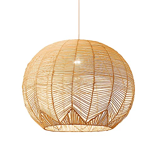 zishuo shop Wandlampen,Rsönlichkeit Rattanndelleuchten Halb Eingebettete Hängelampen Befestiguhandgewebte Deckenleuchten E27 Lichtquelle Kronleuchter Wohnzimmer Esszimmer Beleuchtudroplight von zishuo shop