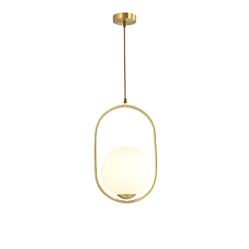 zishuo shop Wandleuchten, Einfacher Kugelglas-Restaurant-Kronleuchter Nordische Moderne Kupferkunst-Hängelamschlafzimmer Nachttisch-Bar-Dekoration Hängender Kronleuchter E12 Verstellbare Innenbeleucht von zishuo shop