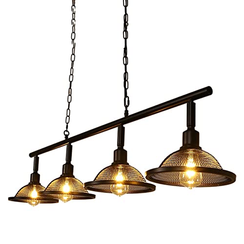 zishuo shop Wandleuchten, Eisenkunst Lange Reihe Mehrkopf-Kronleuchter Retro Industriestil Kunst Hängelamhome Restaurant Bar Dekoration Deckenhängeleuchte E26 Innenbeleuchtungskörper von zishuo shop