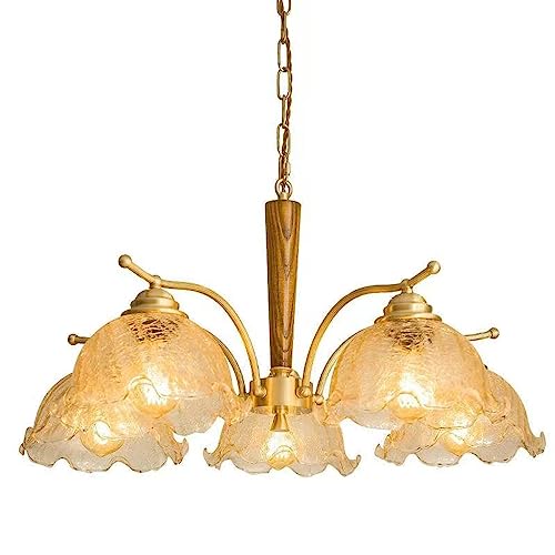 zishuo shop Wandleuchten, Französischer Luxus-Glas-Kronleuchter, Retro-Messing-Asche-Kunst-Pendelleuchte, Wohnzimmer-Restaurant-Hotel-Dekoration, Hängeleuchter, E26, 5 Lichter, Verstellbare Innenbeleu zishuo shop Wandleuchten, Französischer Luxus-Glas-Kronleuchter, Retro-Messing-Asche-Kunst-Pendelleuchte, Wohnzimmer-Restaurant-Hotel-Dekoration, Hängeleuchter, E26, 5 Lichter, Verstellbare Innenbeleu von zishuo shop