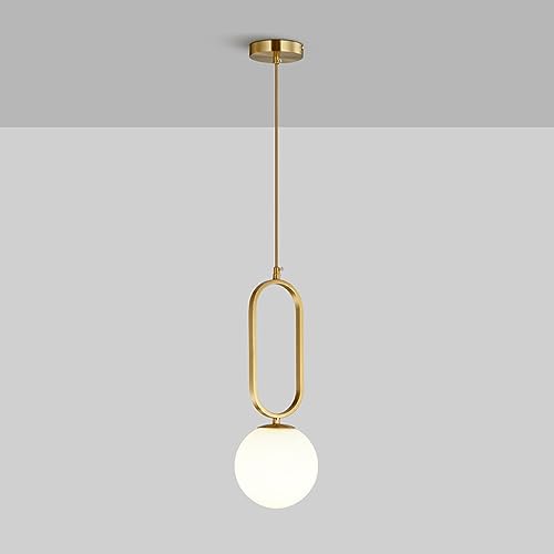 zishuo shop Wandleuchten, Nordic All Nachttischleuchter Einfache Kugelförmige Glaspendellamschlafzimmer Nachttisch Bar Restaurant Dekoration Deckenhängelame14 Heimbeleuchtungskörper/Messi/a von zishuo shop