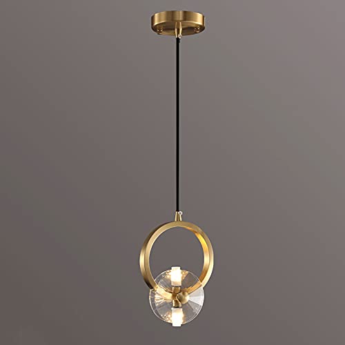 zishuo shop Wandleuchten,Rsönliche K9-Kristall-Hängelampen, Leuchte, Kupferlicht, Luxus-Kronleuchter, Led-G4-Pendelleuchte, Einzelkopf, Innen-Droplight, Café-Restaurant-Beleuchtung, Droplight von zishuo shop