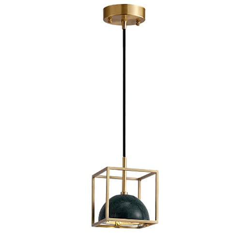zishuo shop Wandleuchten,Rsönlichkeit Kunst Hängelampen Leuchte H65 Kupfer Kronleuchter Marmorndelleuchten Led G4 Lichtquelle Droplight Schlafzimmer Nachttischbeleuchtudroplight/Grün/a von zishuo shop