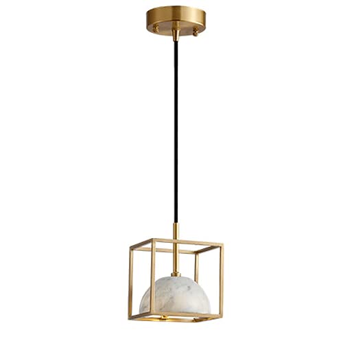 zishuo shop Wandleuchten,Rsönlichkeit Kunst Hängelampen Leuchte H65 Kupfer Kronleuchter Marmorndelleuchten Led G4 Lichtquelle Droplight Schlafzimmer Nachttischbeleuchtudroplight/Weiß/a von zishuo shop