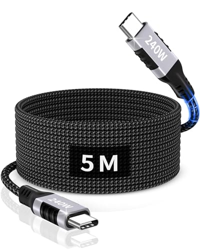 ziwodiv USB C Kabel 5M, 240W Typ C Schnelllade Kabel, Extra Langes USB C auf USB C Ladekabel für iPhone 16/15 Pro Max, Samsung Galaxy S24 S23 S22, Pixel, Switch, iPad Pro/Air, Macbook Pro/Air ziwodiv USB C Kabel 5M, 240W Typ C Schnelllade Kabel, Extra Langes USB C auf USB C Ladekabel für iPhone 16/15 Pro Max, Samsung Galaxy S24 S23 S22, Pixel, Switch, iPad Pro/Air, Macbook Pro/Air von ziwodiv
