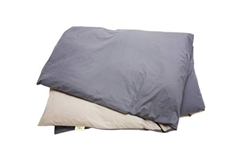 Bettbezug aus Bio-Baumwolle Perkal (beige/grau 155x220cm) von zizzz