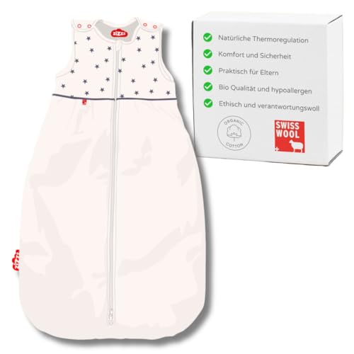 zizzz 4 Jahreszeiten Kinderschlafsack in 3 Größen & vielen süßen Designs - Atmungsaktiver Schlafsack für einen erholsamen Schlaf 90cm (6-24 M), Lucky Star von zizzz