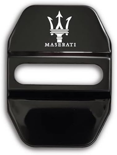 4 stück Edelstahl Türschloss Abdeckung für Maserati Levante Ghibli Quattroporte GranSport Coupé GT GC GTS, Wasserdicht Anti-Rost Auto Türkantenschoner Abdeckung, Türverriegelung Abdeckung Zubehör von zjbzq