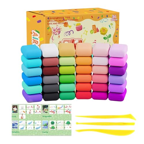 zjhukfmc Air Dry Clay,36 Farben Selbsthärtender Knete - Leichtes Flexibles Bastelset Für Kinder 3-12 Jahre Handwerk Deko-Figuren Weihnachtsschmuck zjhukfmc Air Dry Clay,36 Farben Selbsthärtender Knete - Leichtes Flexibles Bastelset Für Kinder 3-12 Jahre Handwerk Deko-Figuren Weihnachtsschmuck von zjhukfmc
