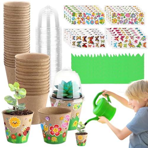 zjhukfmc Blumentöpfe - 30 Stück Gartentöpfe Mit Abdeckhauben Und 20 Aufkleberblätter - Garten Papier Pflanzgefäß Bastelset Für Terrasse Garten Frühling Zuhause Kinder zjhukfmc Blumentöpfe - 30 Stück Gartentöpfe Mit Abdeckhauben Und 20 Aufkleberblätter - Garten Papier Pflanzgefäß Bastelset Für Terrasse Garten Frühling Zuhause Kinder von zjhukfmc