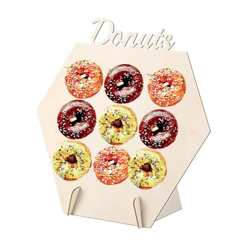 zjhukfmc Donut Halter Ständer Party | Holz Ausstellungsständer Für 9 Donuts | Dekorative Donut Auslage für Gebäck Esstisch Café Catering Buffet,Gastronomie Buffet Präsentation von zjhukfmc