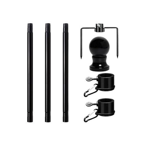 zjhukfmc Fahnenmast Für Außen Haus | 1.15m Höhenverstellbarer Bodeneinsatz Fahnenmast | Edelstahl Ohne Umwickelung Für Hausbesitzer Patrioten Schulen Sportveranstaltungen - für von zjhukfmc