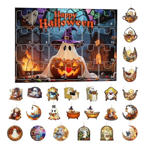 zjhukfmc Halloween Acryl Ornamente - 2D Acryl Lese-Geist Halloween Ornamente Set,Tür Baum Deko Für Party 24 Tage Countdown Kalender Für Kinder Erwachsene zjhukfmc Halloween Acryl Ornamente - 2D Acryl Lese-Geist Halloween Ornamente Set,Tür Baum Deko Für Party 24 Tage Countdown Kalender Für Kinder Erwachsene von zjhukfmc