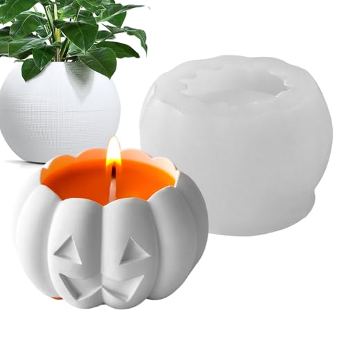 zjhukfmc Halloween Form | Silikonform | Süße Geisterfiguren Design, Herbstdekoration und Thanksgiving Dekoration Gussform für Kerzenhalter Basteln an Feiertagen von zjhukfmc