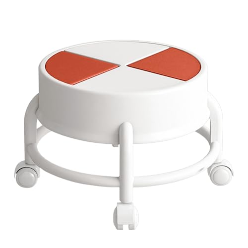 zjhukfmc Rollhocker mit niedriger Höhe, Rollhocker mit niedrigem Rollsitz - Rollbarer niedriger Stuhlsitz mit Rollen - Robuster mobiler, Tritthockerstuhl mit 360°-Schwenkrädern von zjhukfmc