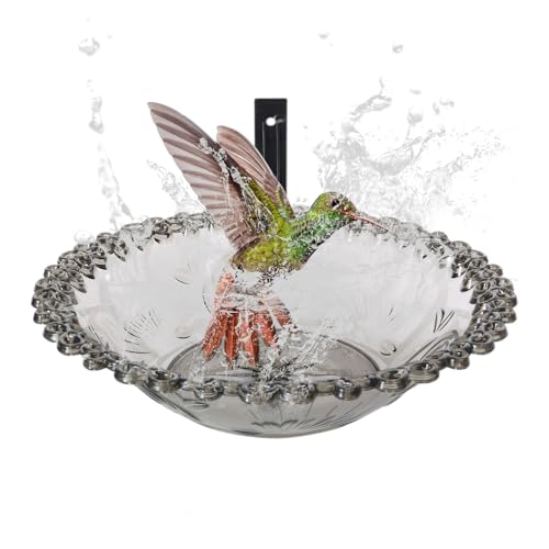 zjhukfmc Vogelbad Für Draußen - Wandmontiertes Vogelbad Schale Für Garten,23 cm Blumenform Transparentes Becken Für Äste Garten Terrasse von zjhukfmc