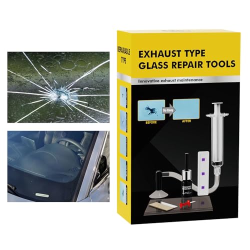zjhukfmc Windshield Repair Kit - Scheibenreparatur Set,Reparaturflüssigkeit mit Druckspritze für Auto LKW Schiebedach Tür Glas von zjhukfmc