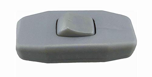 Schnur-Zwischenschalter schwarz, weiß, Gold oder Silber (Grau) Mit Schraubkontakten Mit 2 Zugentlastungen, 2-polig, 6A 250V, Paßt für LED, SMD (Silber (Grau)) von zjxxdz