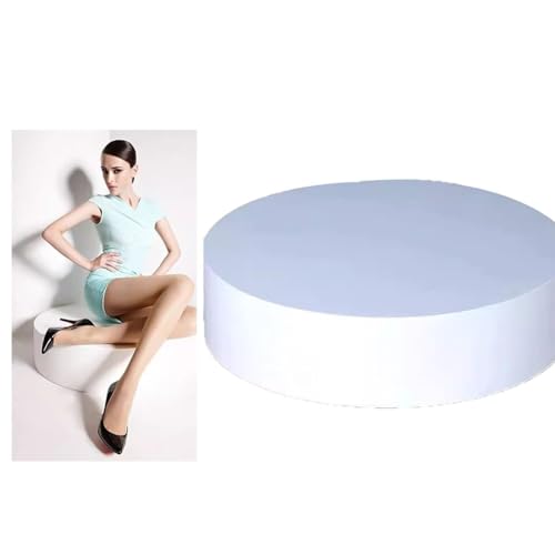 Sockel Weiß lackiert, Runder Zylinder Ständer, Ständerdisplay Sockelsäulen Hochzeitsfeier Kunstdekor Weiß, Starke Stabilität(60X30cm) von zklaseot