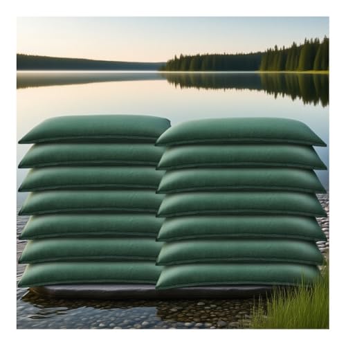 zklaseot Automatische Wasseraufnahme-Sandsäcke, Hochwasserbarrieren, Wasseraktivierte Hochwasser-Sandsäcke, 10er-Pack, Grün(30x50cm) von zklaseot